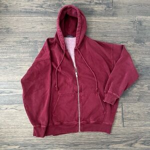 brandy melville cherry red christy zip up